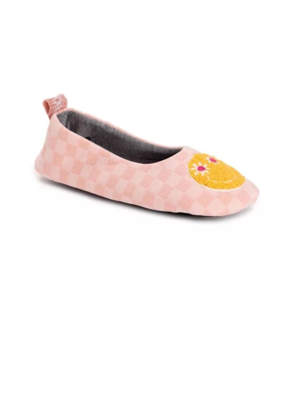 Muk Luks Ballerina Slippers NEW Peach Smile Size 7-8 Pull On Flat Sole